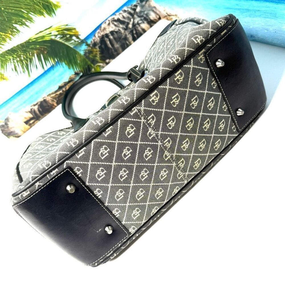 Dooney & Bourke Signature Db Canvas Satchel Tote … - image 5